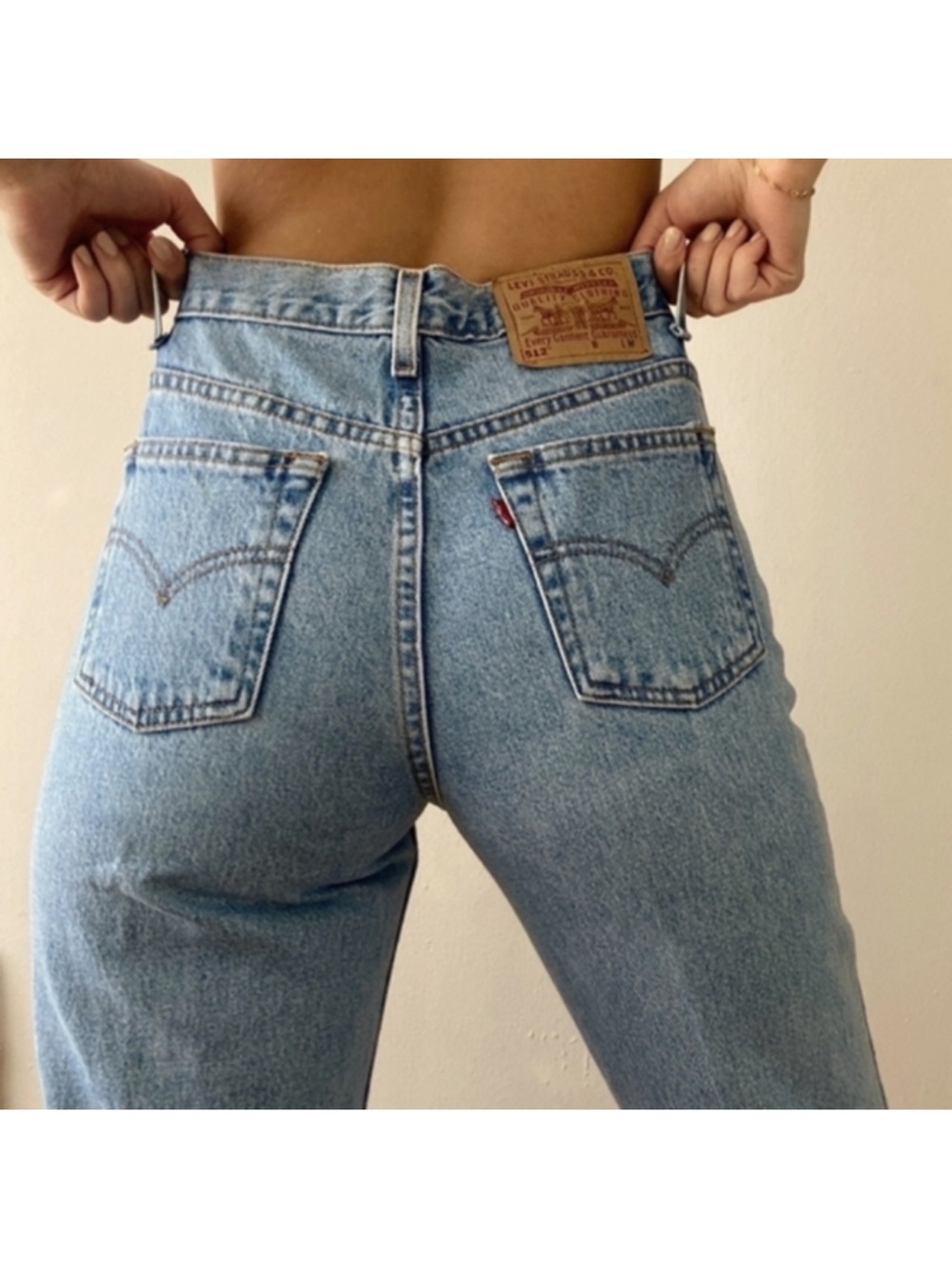 Levi's Vintage 512 Slim Fit Tapered Leg Denim Jeans Size JUNIOR 7 Light Wash VGC